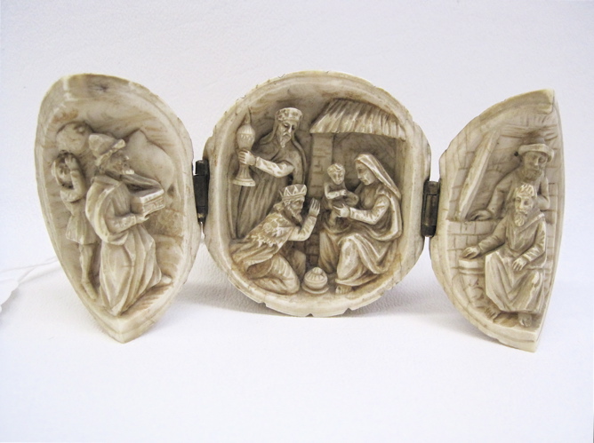 Appraisal: CHINESE HAND CARVED IVORY in the form of a nut