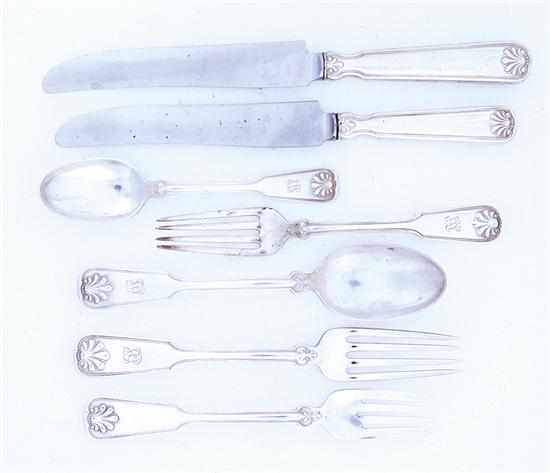 Appraisal: Tiffany Co Shell and Thread pattern sterling flatware in original