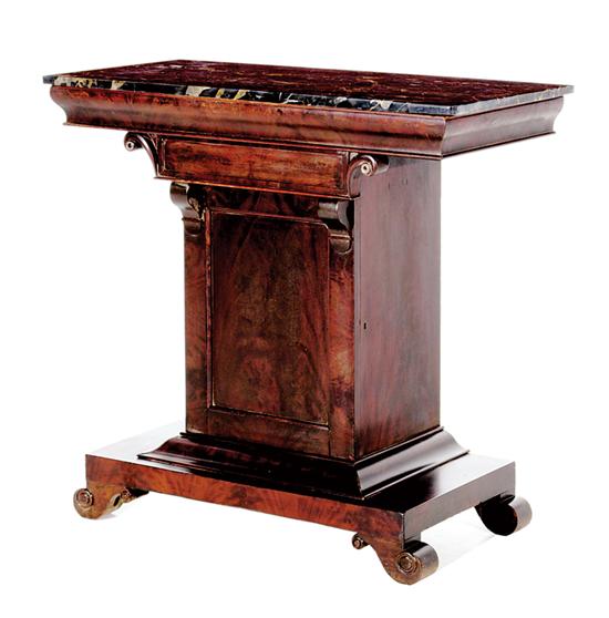 Appraisal: Classical mahogany mixing table Philadelphia circa King of Prussia marble