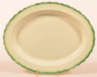 Appraisal: Leeds Soft Paste Green Feather Edge Platter Leeds Soft Paste