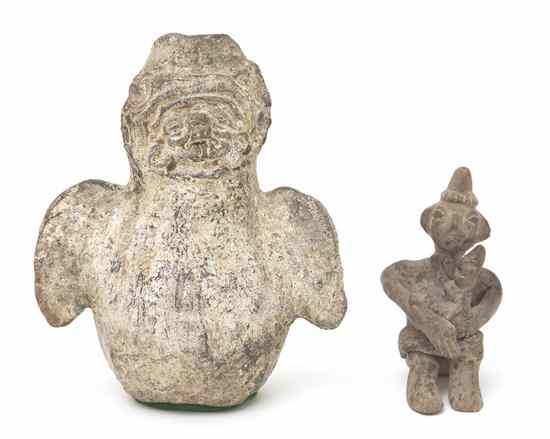 Appraisal: A Mexican Pre-Columbian Terracotta Figure the winged figure having an