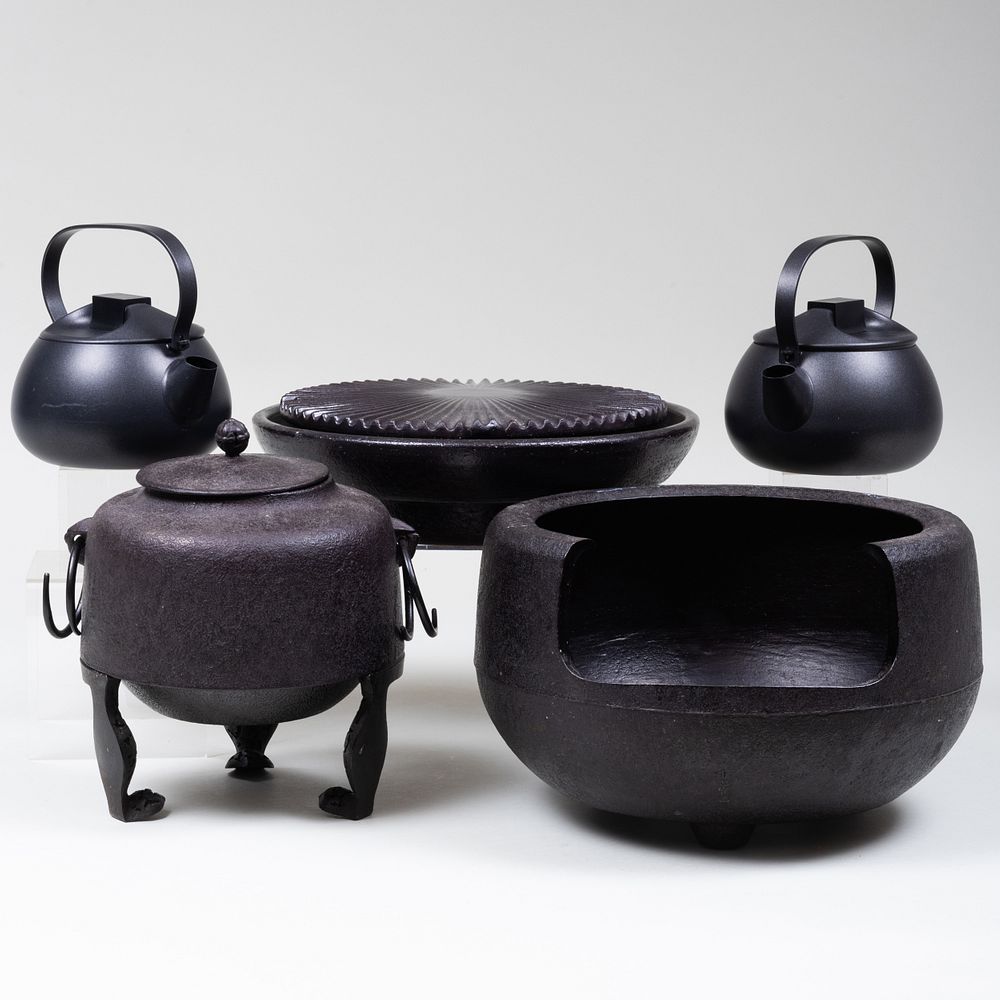 Appraisal: Group of Metal and Pottery Wares Comprising A iron and