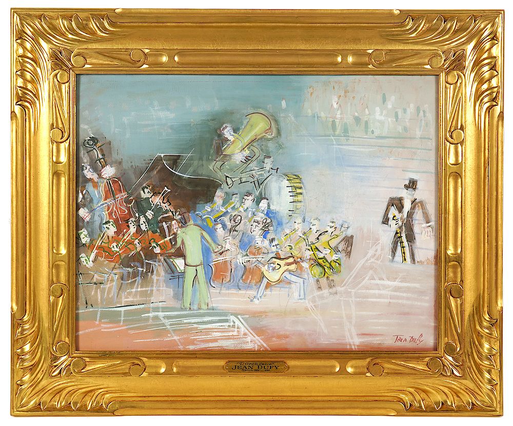 Appraisal: Jean Dufy 'L Ochestre' Gouache on Paper Jean Dufy France