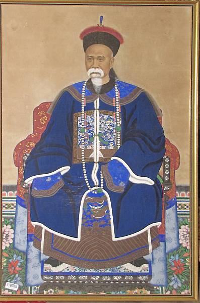 Appraisal: Anonymous Late Qing Republic Period Two ancestor portraits Ink color