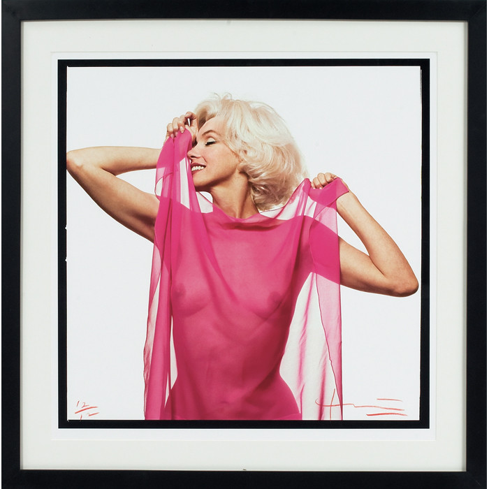 Appraisal: Bert Stern American b ''Marilyn Monroe Nude with Pink Scarf