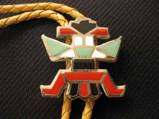 Appraisal: Indian Bolo Tie figural thunderbird colorful costume jewelry type