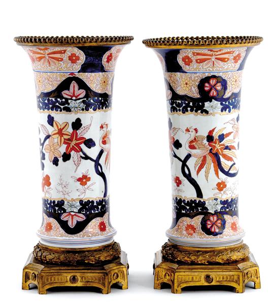 Appraisal: Pair Japanese Imari porcelain vases Meiji period late th century