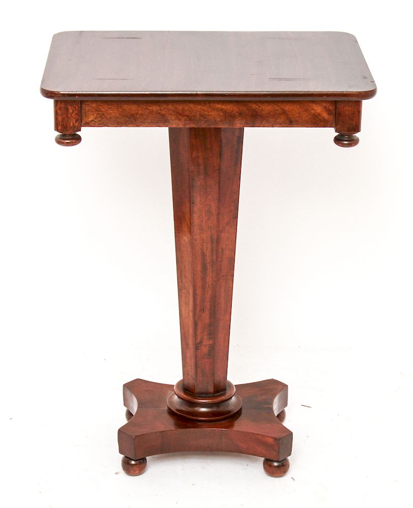 Appraisal: Empire Style Mahogany Pedestal Side Table Empire style mahogany pedestal