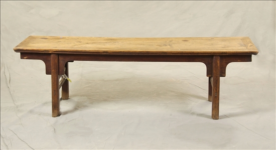 Appraisal: CHINESE ELMWOOD BENCH Shanxi province circa - in x in