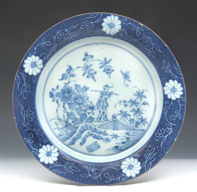 Appraisal: AN ENGLISH PROBABLY LAMBETH DELFTWARE CHARGER circa painted with oriental