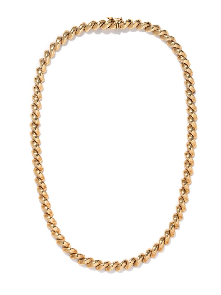 Appraisal: YELLOW GOLD NECKLACE YELLOW GOLD NECKLACE Consisting of a San