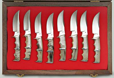 Appraisal: Set of eight Robert Jolly knives marked quot RJ quot