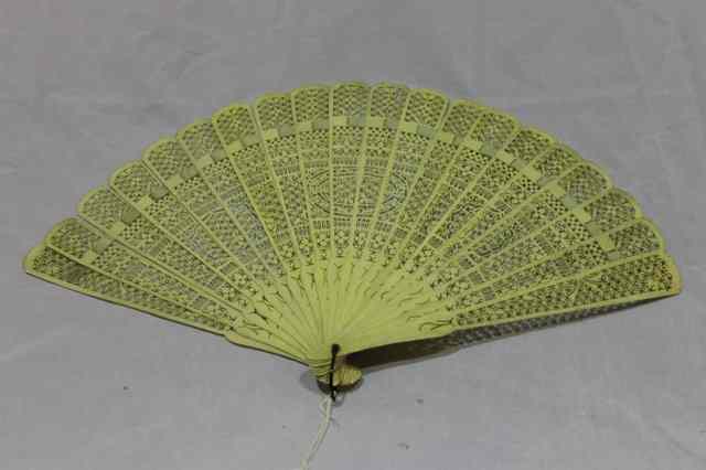 Appraisal: A COLLECTION OF THREE CHINESE CANTON BONE CARVED FANS