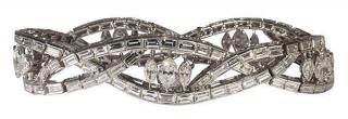 Appraisal: Retro diamond and platinum bracelet Retro diamond and platinum bracelet