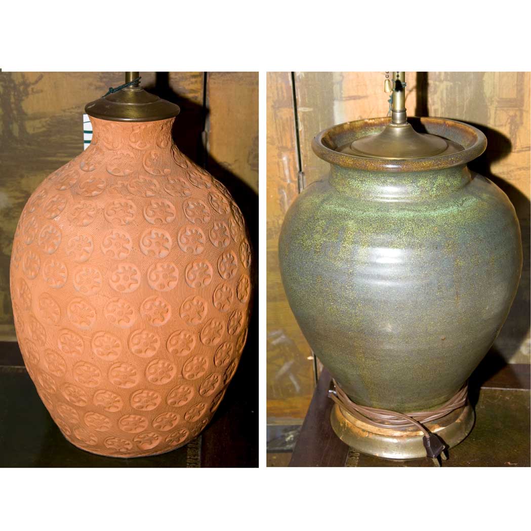 Appraisal: Two Pottery Lamps