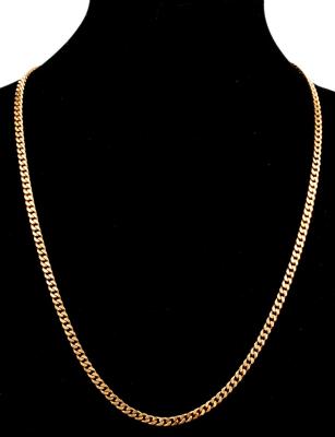 Appraisal: A k yellow gold necklace of flattened curb links cm