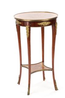 Appraisal: Louis XVI Style Marquetry Inlaid Side Table French late th