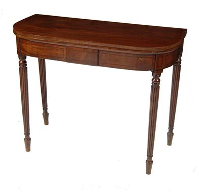 Appraisal: An early th century mahogany card table the hinged 'D'