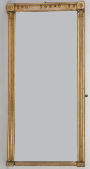 Appraisal: A REGENCY GILT FRAMED PIER MIRROR the rectangular plate beneath