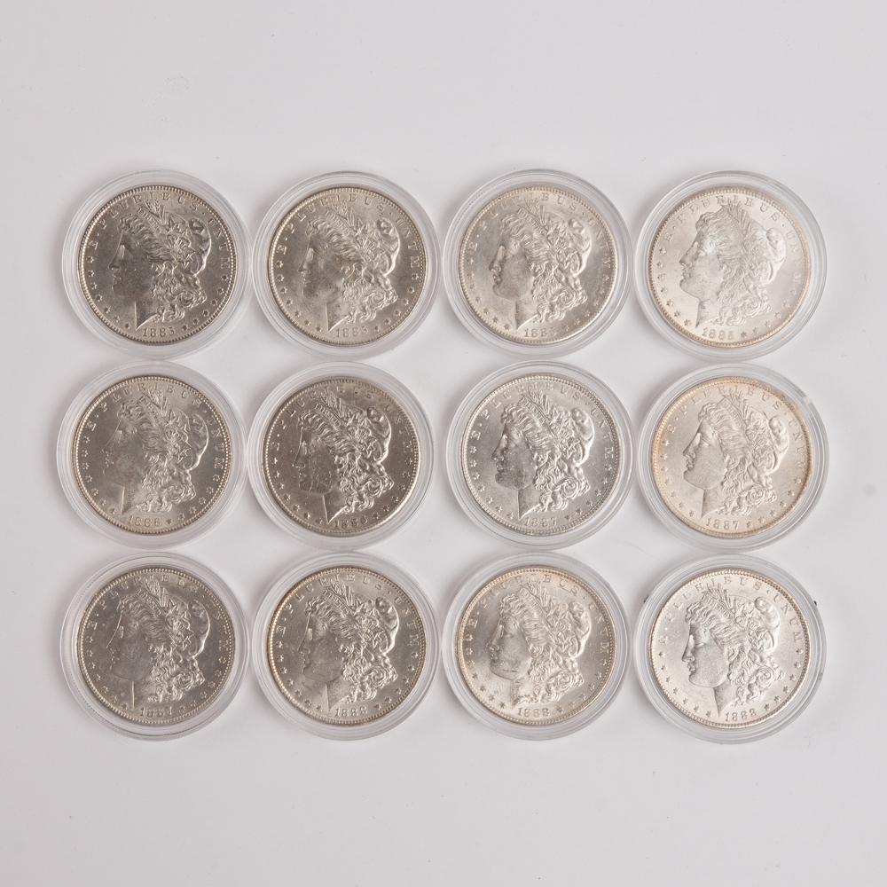 Appraisal: MORGAN SILVER DOLLARS - A lot of Morgan silver dollars