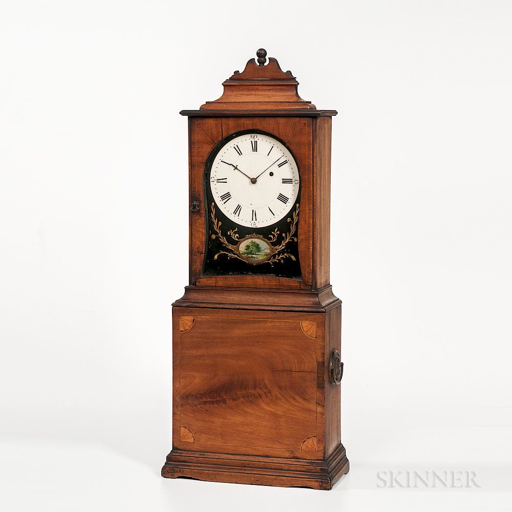 Appraisal: Inlaid Massachusetts Shelf Clock Inlaid Massachusetts Shelf Clock c string-inlaid