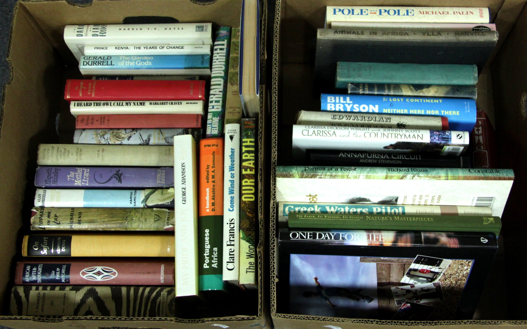 Appraisal: Two boxes of books mainly Africa and travel