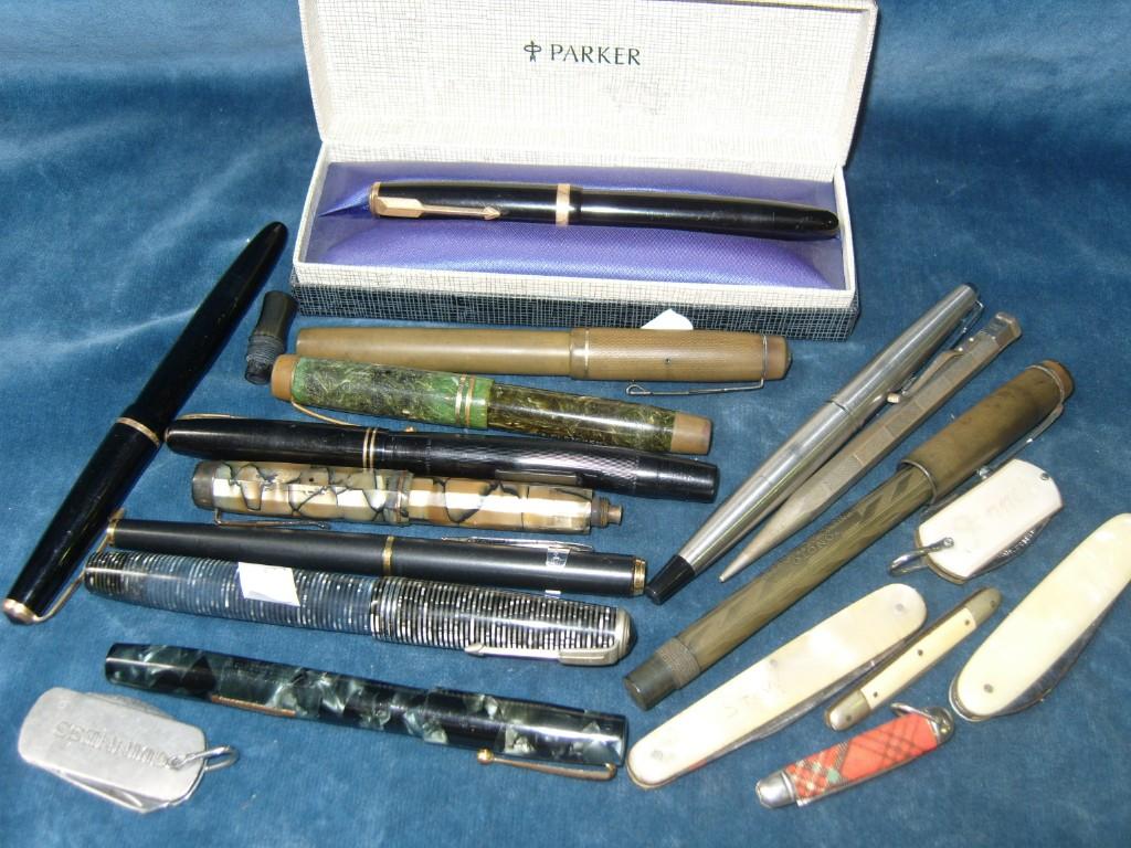 Appraisal: A collection of fountain pens by Onoto Parker Swan etc