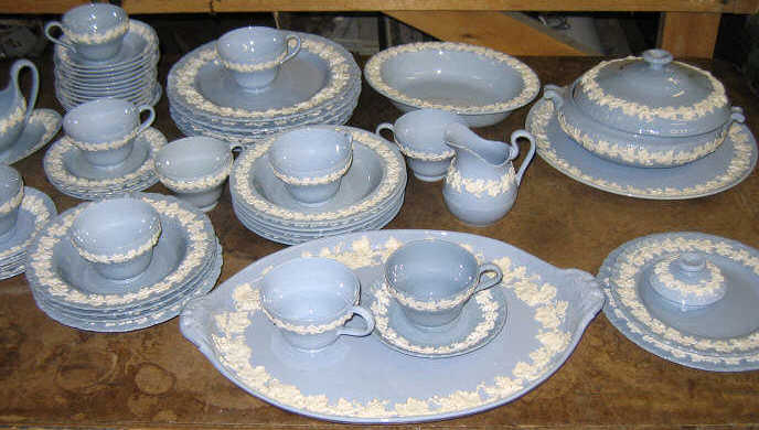 Appraisal: WEDGWOOD QUEENSWARE PARTIAL DINNER SERVICE Assembled cream on lavender plain