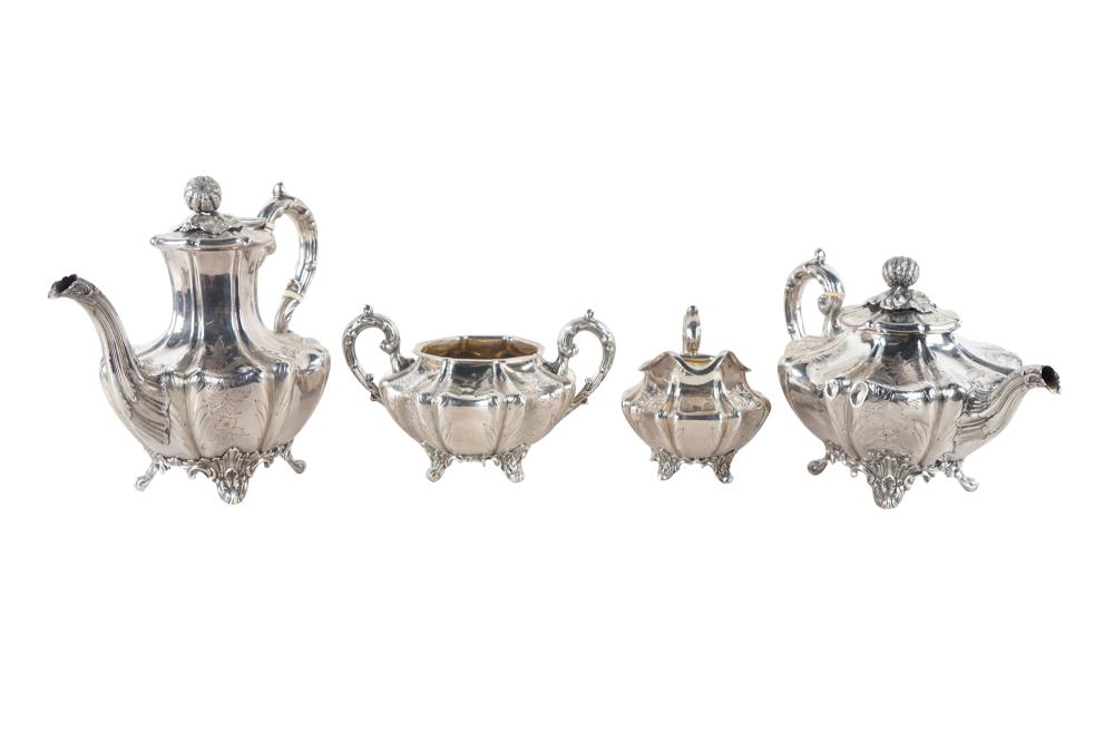 Appraisal: VICTORIAN SILVER FOUR-PIECE COFFEE TEA SERVICEJoseph Albert Savory London total