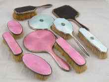 Appraisal: A silver dressing table set of two brushes and a