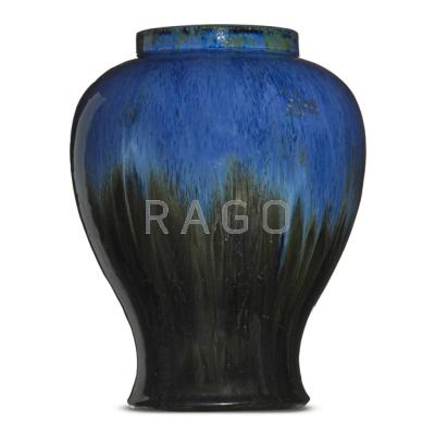 Appraisal: FULPER Temple jar Flemington Blue Flambe glaze Flemington NJ -