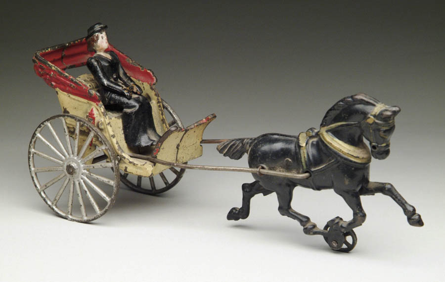 Appraisal: HUBLEY ONE HORSE GIG Open carriage with folded roof being