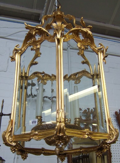 Appraisal: A French gilt bronze hall lantern of Louis XV style