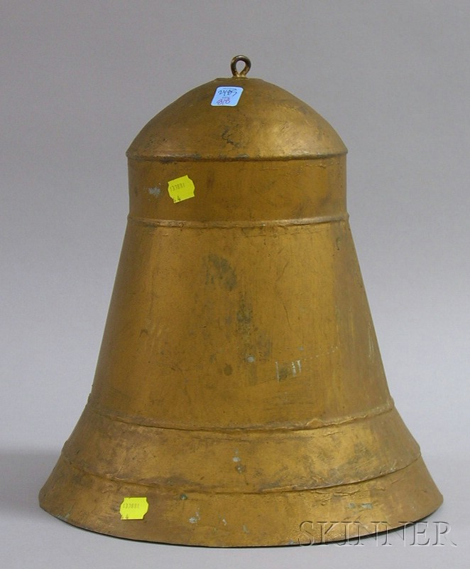 Appraisal: Gold-painted Tin Bell-form Sign ht in