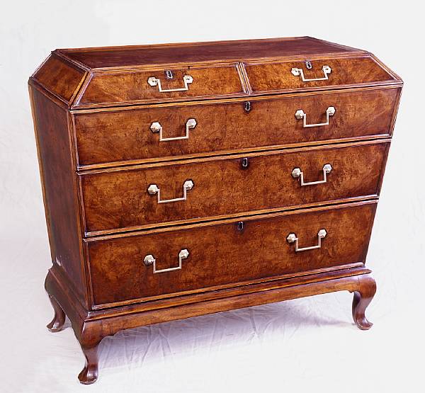 Appraisal: A Northern Italian Rococo style burl walnut commode height in