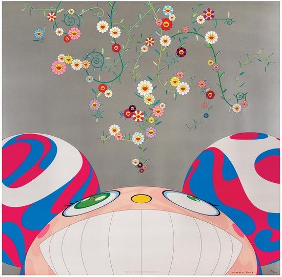 Appraisal: Takashi Murakami b dob flower offset lithograph printed in colors