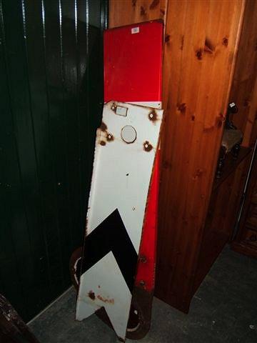 Appraisal: An old cast iron and red enamel railway signal arm