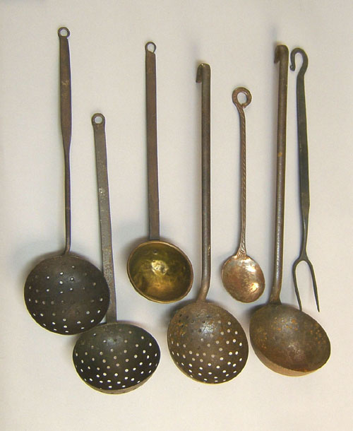 Appraisal: Group of iron kitchen utensils