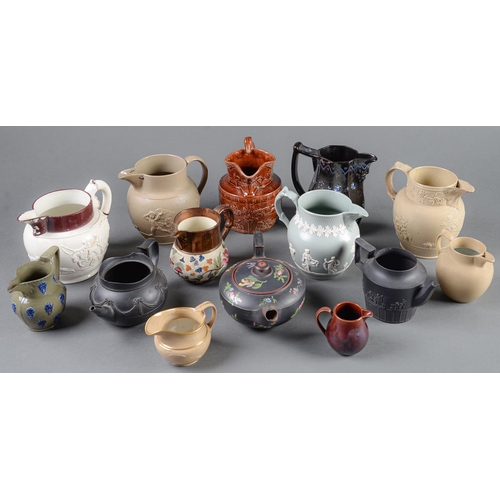 Appraisal: Eleven English felspathic stoneware and earthenware jugs first half th