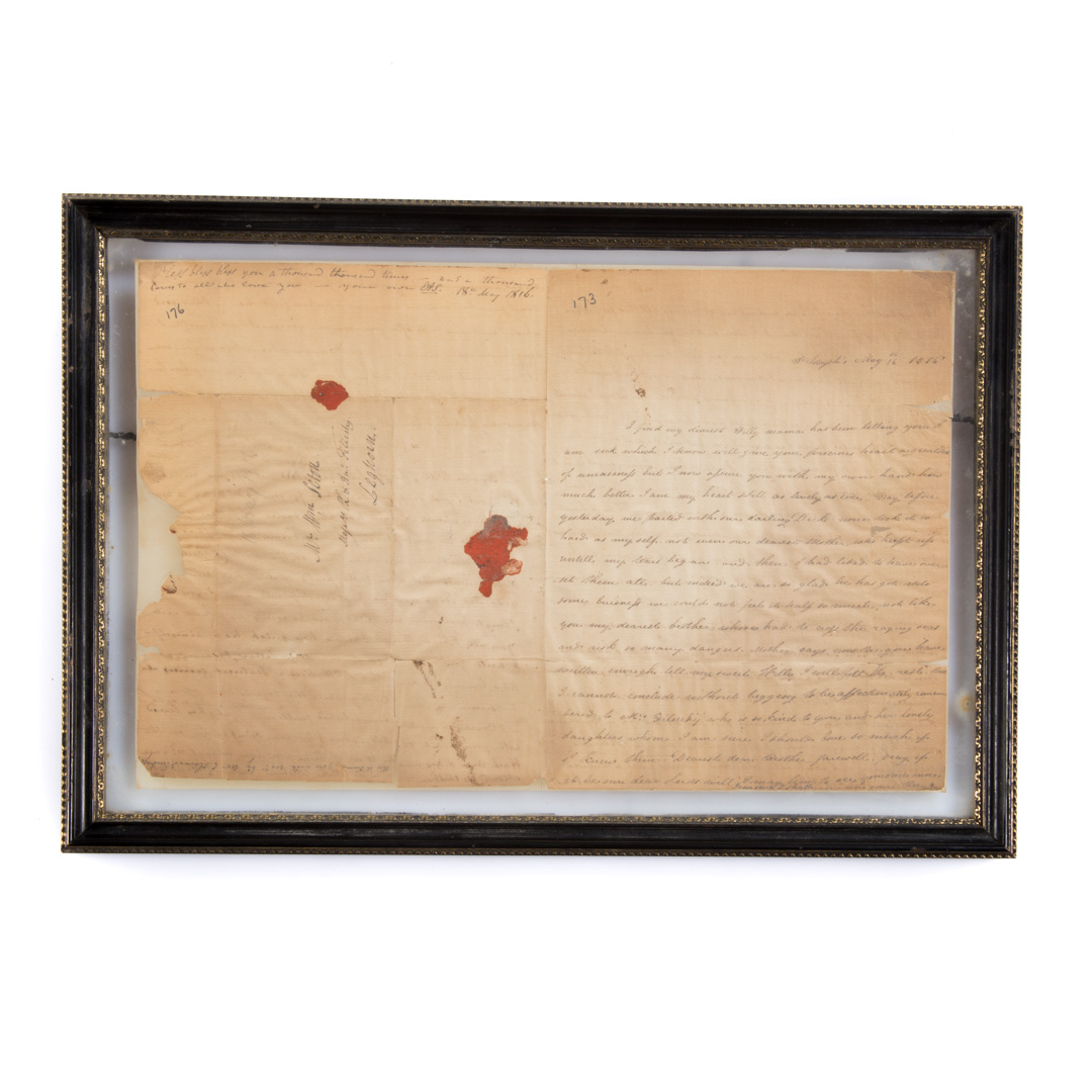 Appraisal: Manuscript letter-Mother Elizabeth Seton family This is a four page