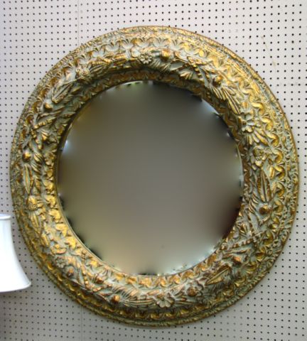 Appraisal: Pair of Modern Round Decorator Mirrors inch diameter molded composite