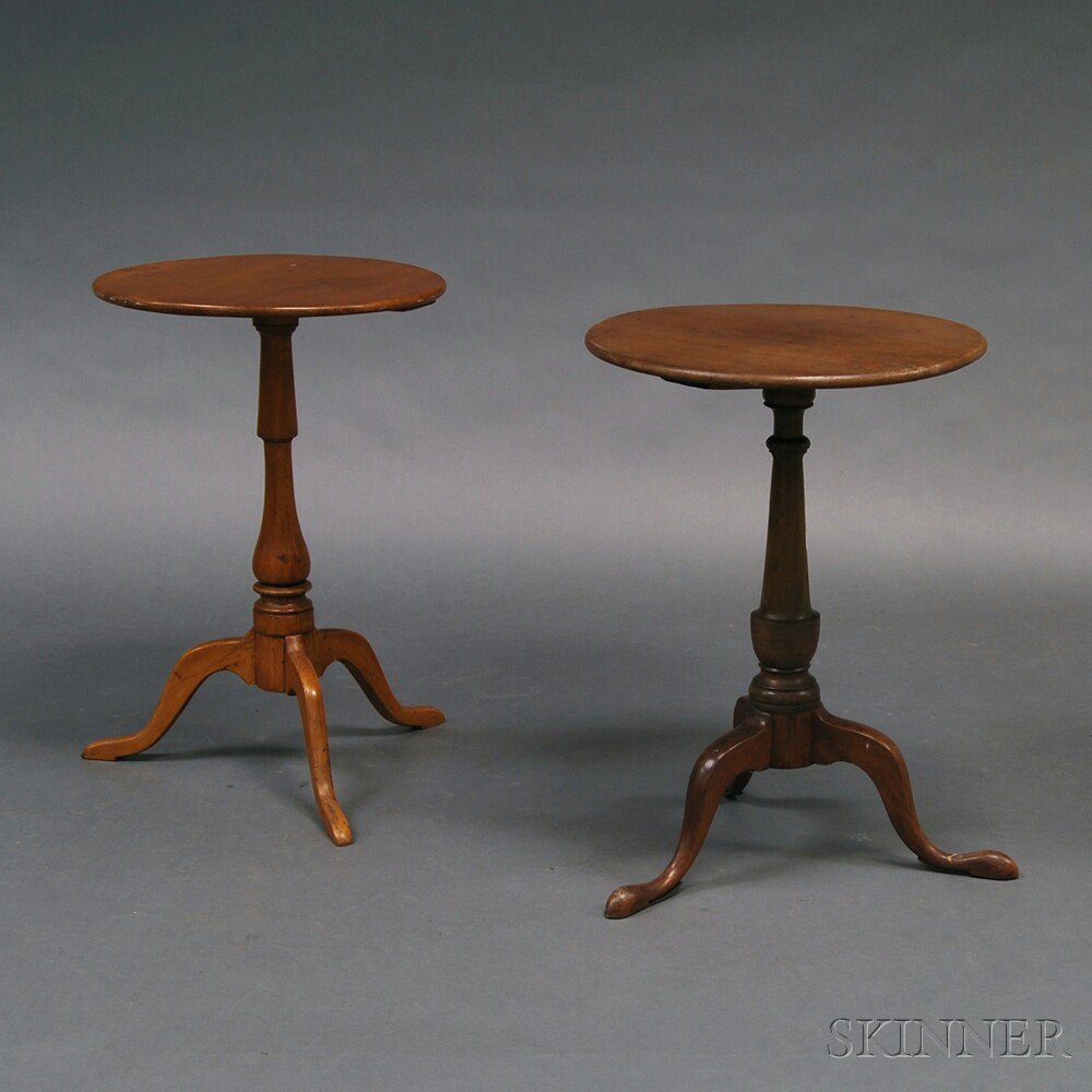 Appraisal: Two Queen Anne Candlestands New England late th century one