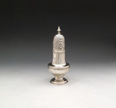 Appraisal: A George III Scottish silver sugar caster no maker's mark