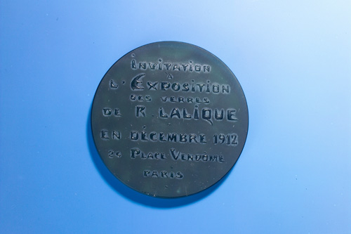 Appraisal: R LALIQUE Invitation medallion green with white patina A rare