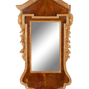 Appraisal: A George II Parcel Gilt Walnut Mirror th Century Height