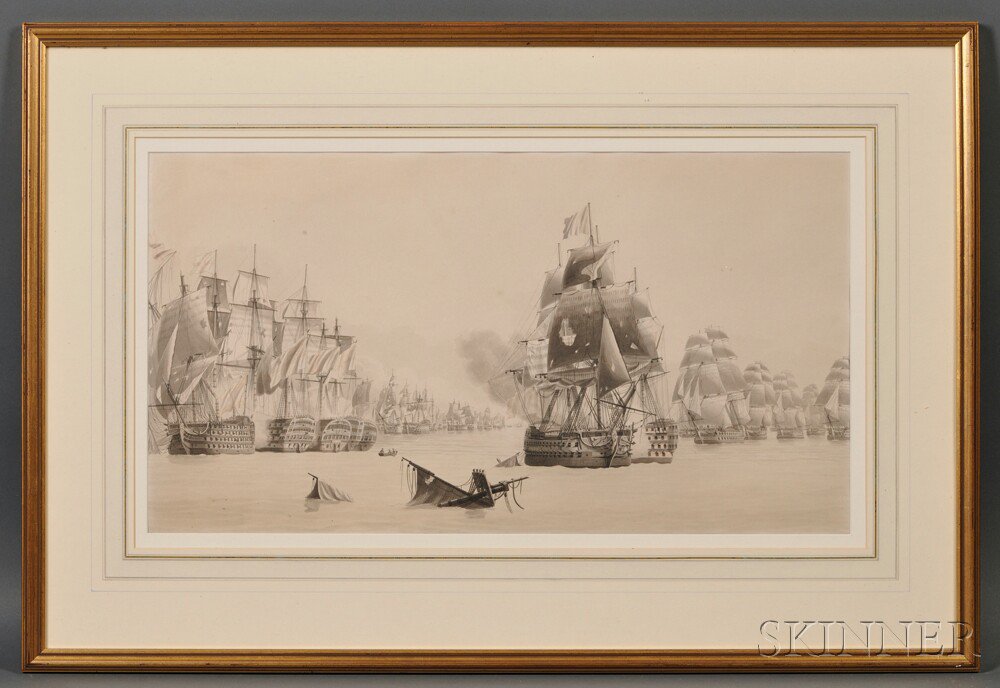 Appraisal: Attributed to Thomas Buttersworth Sr British - The Battle of