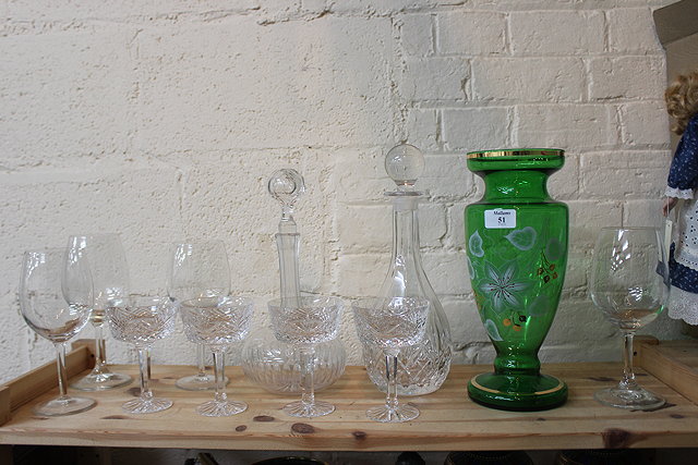 Appraisal: A SET OF FOUR CUT GLASS WINE GLASSES further wine