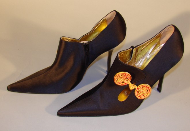 Appraisal: These Italian made heels have an Oriental flair with the