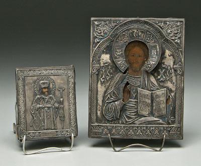 Appraisal: Two th century Russian icons one with Christ or an