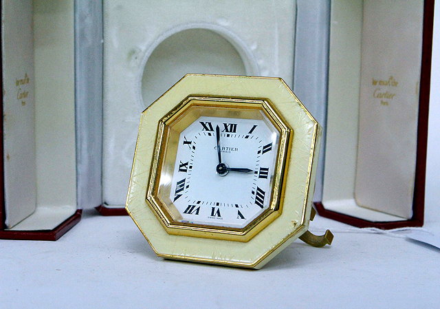 Appraisal: A CARTIER OF PARIS DESK OR BEDSIDE ALARM CLOCK with